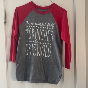 Next Level Apparel Red and Gray Kids Raglan Tee